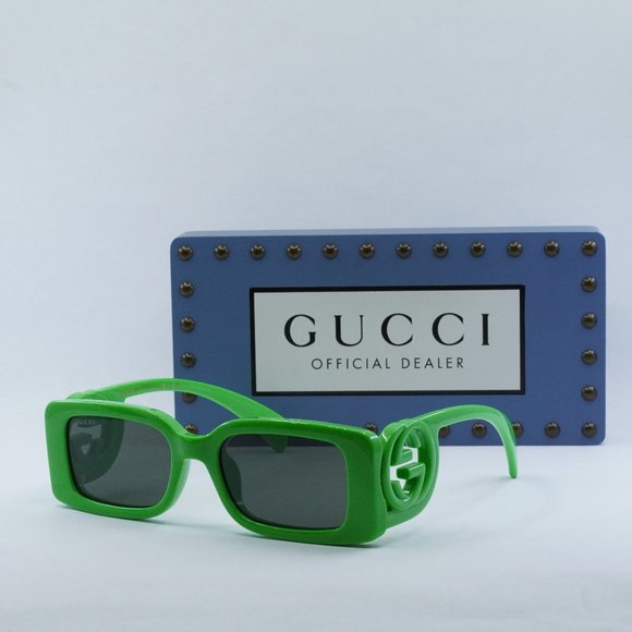 FINAL PRICE NEW GUCCI GG1325S 009 ACID GREEN/GREY SUNGLASSES - Picture 1 of 9